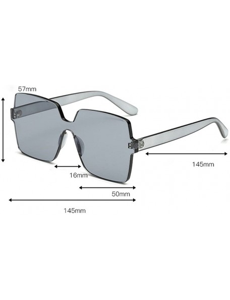 Rectangular Women Man Fashion Vintage Sunglasses-Big Frame Eyewear Retro Unisex - E - CM18OADZ87O $8.35