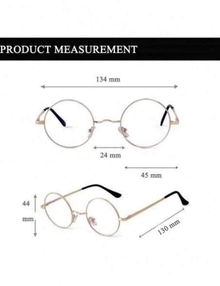 Round Blue Light Blocking Glasses for Women Round Computer Eyeglasses Clear Lens Eyewear Frames - Gold - CJ194AN66I5 $9.72