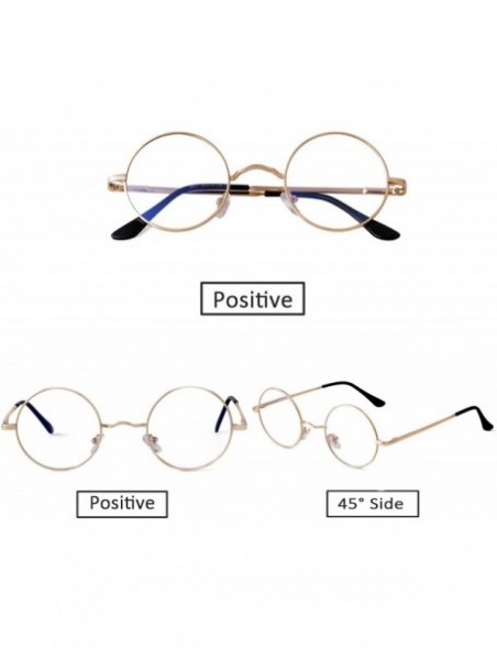 Round Blue Light Blocking Glasses for Women Round Computer Eyeglasses Clear Lens Eyewear Frames - Gold - CJ194AN66I5 $9.72