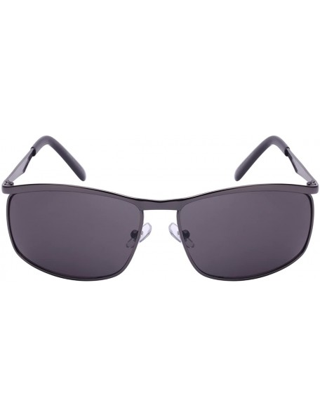 Sport Men's Square Metal Top Frame Sunglasses 25076-SD - Gun Metal - CG12608UOX5 $13.55