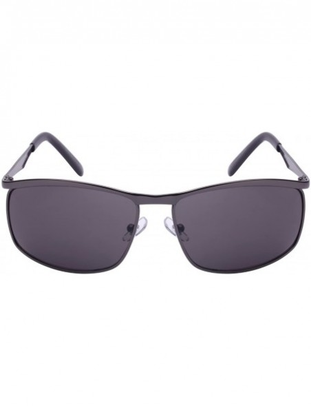 Sport Men's Square Metal Top Frame Sunglasses 25076-SD - Gun Metal - CG12608UOX5 $13.55