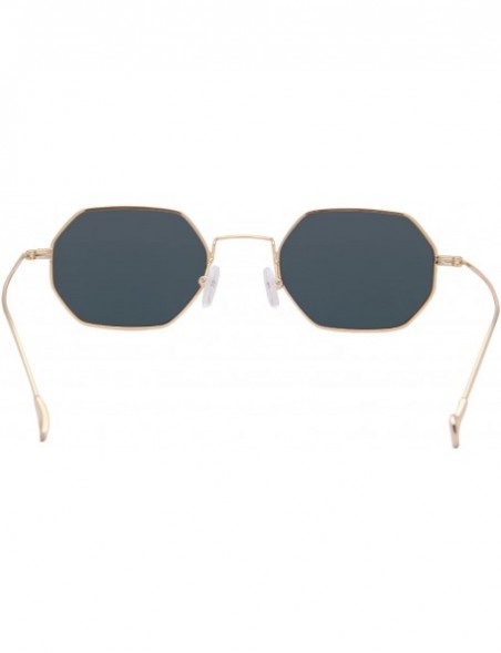 Square Classis Small Square Metal Frame Sunglasses LS7674 - Gold Frame Mirrored Pink Lenses - C3182RYEQ6N $20.26