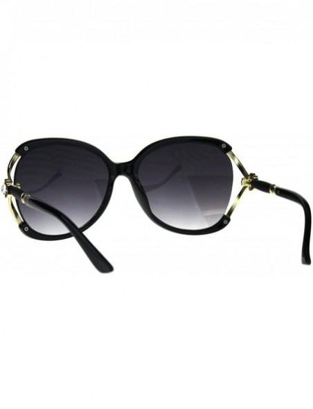 Square Womens Fashion Sunglasses Rhinestone Flower Accent Designer Style - Black - CB18H3NSLET $8.55