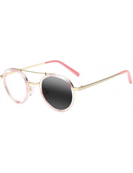 Oval Men Women Retro Oval Readers Transition Photochromic Reading Glasses UV400 Sunglasses - Transparent Pink - CO18UKYGZNY $...
