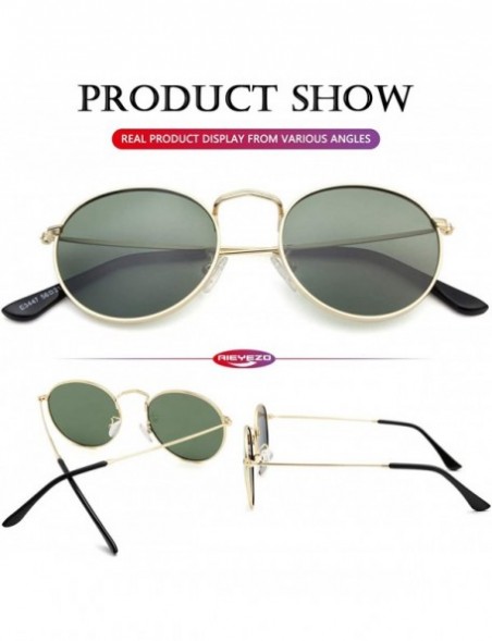 Square Polarized Sunglasses for Men Women Vintage Round Metal Sun Glasses 100% UV400 Protection - Gold/G-15 - C718S3DG4X7 $10.70