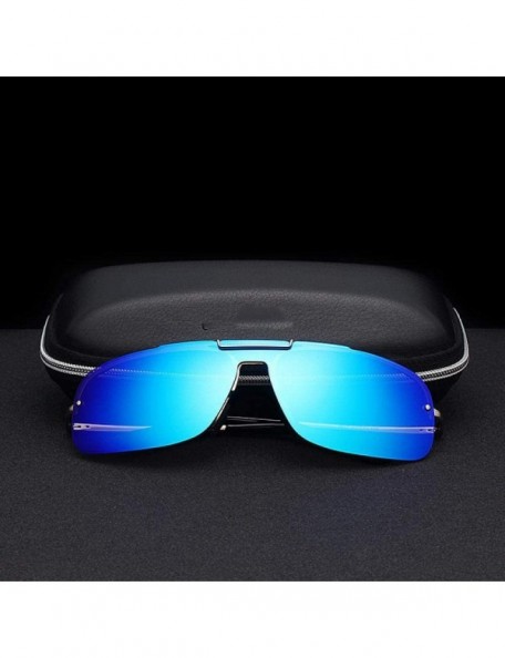 Aviator Fashion Brand Frameless Sunglasses Polarized Men Overall Lens Color YA431 C1BOX - Ya431 C3box - CB18XE0EYI9 $12.89