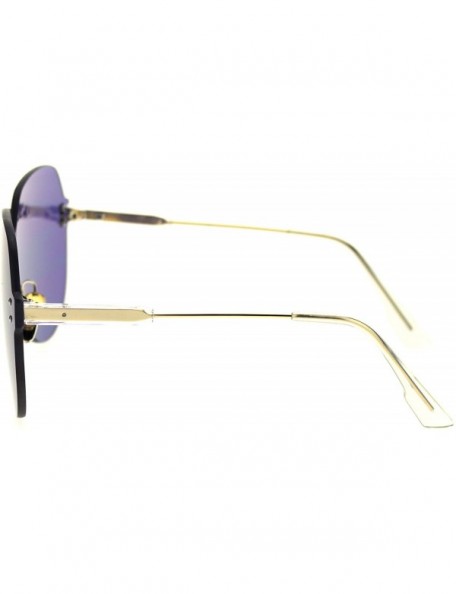 Shield Retro Oversize Rimless Shield Minimal Panel Sunglasses - Purple - CZ18SYQ05RM $14.74