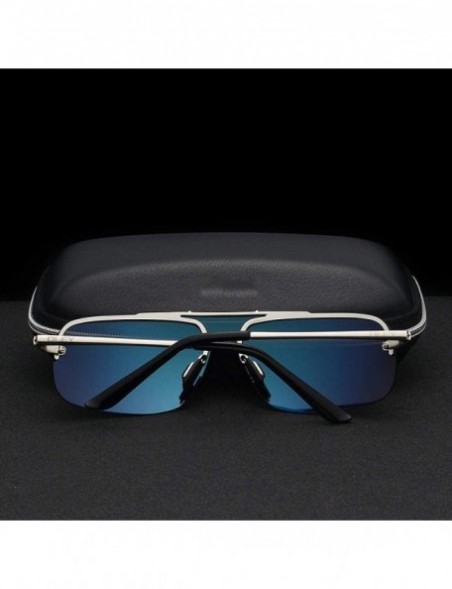 Aviator Fashion Brand Frameless Sunglasses Polarized Men Overall Lens Color YA431 C1BOX - Ya431 C3box - CB18XE0EYI9 $12.89