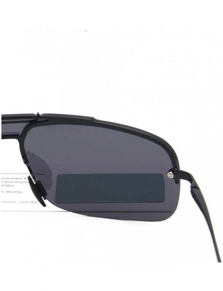 Aviator Fashion Brand Frameless Sunglasses Polarized Men Overall Lens Color YA431 C1BOX - Ya431 C3box - CB18XE0EYI9 $12.89