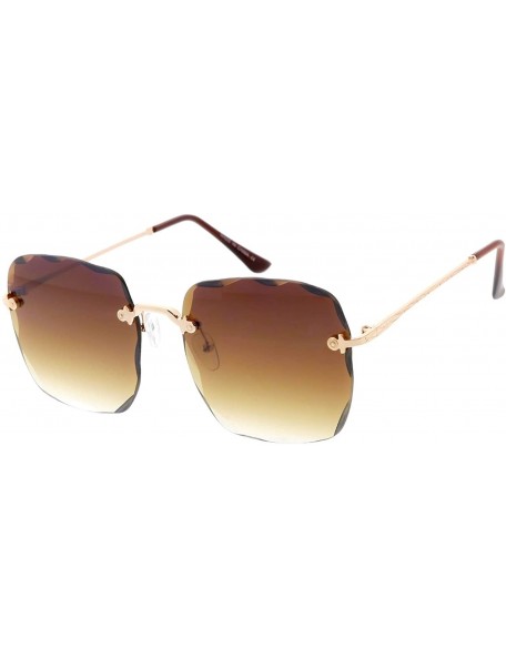 Square Candy Lens 80s Fashion Square Frame Aviator Sunglasses - Brown - CV18UTATYH2 $9.81