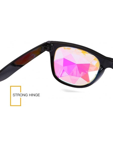 Goggle Rave Festival Kaleidoscope Glasses Rainbow Prism Sunglasses for Women Men - Black+red - C818SMETMA0 $19.22