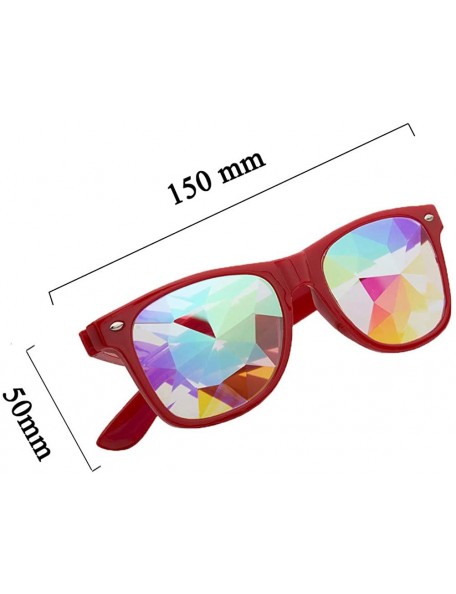 Goggle Rave Festival Kaleidoscope Glasses Rainbow Prism Sunglasses for Women Men - Black+red - C818SMETMA0 $19.22