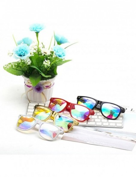 Goggle Rave Festival Kaleidoscope Glasses Rainbow Prism Sunglasses for Women Men - Black+red - C818SMETMA0 $19.22