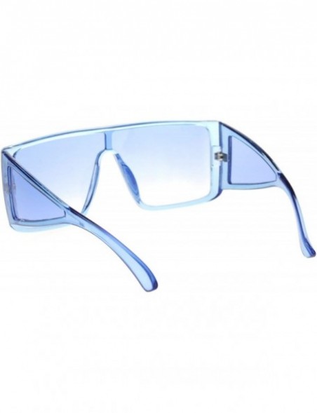 Square Square Boxy Sunglasses Oversized Shield Style Modern Shades UV 400 - Blue - CW1956TSZ2R $11.77