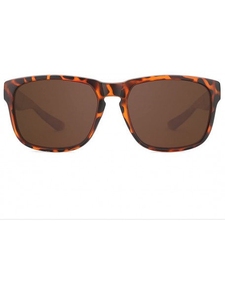 Aviator Classic Rectangular Polarized Sunglasses Retro Driving Eyewear 100% UV Blocking - Tawny - CL18C0GQXKT $7.90