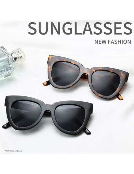 Cat Eye Women Fashion Cat Eye Sunglasses Vintage Sun Glasses Female Leopard Glasses - Leopard Grey - CM1906DU97O $12.19