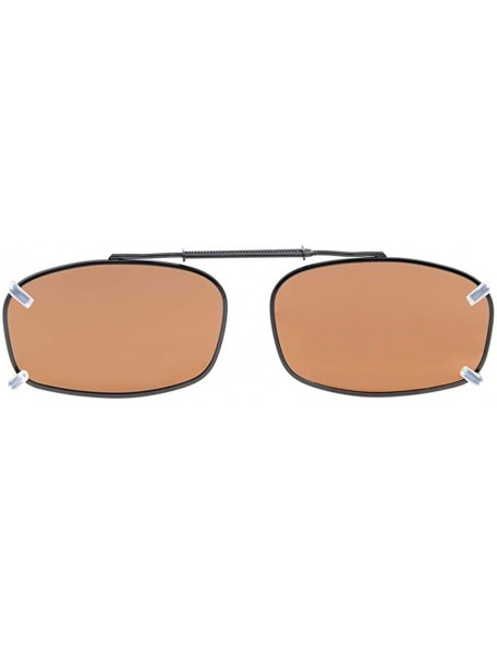 Rectangular Metal Frame Rim Polarized Lens Clip On Sunglasses 2 1/8"x1 3/8" - Mix - CN190853IRU $14.96