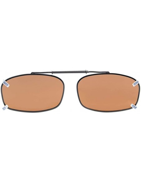 Rectangular Metal Frame Rim Polarized Lens Clip On Sunglasses 2 1/8"x1 3/8" - Mix - CN190853IRU $14.96