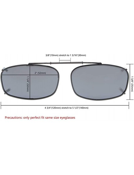 Rectangular Metal Frame Rim Polarized Lens Clip On Sunglasses 2 1/8"x1 3/8" - Mix - CN190853IRU $14.96