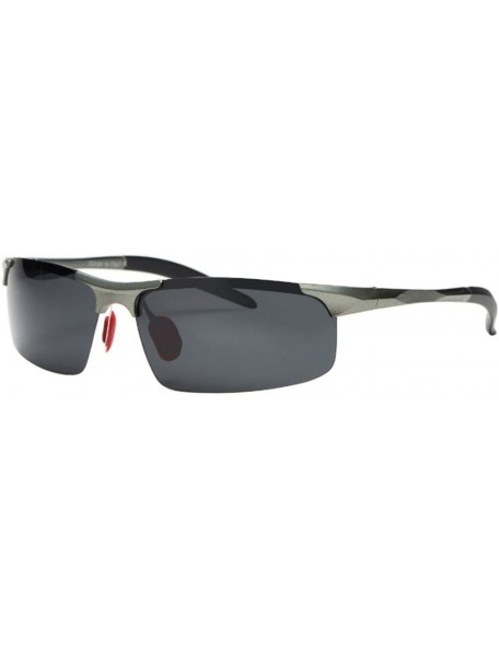 Semi-rimless Sunglasses Square Frame Polarized Outdoor Driving Fishing Sun Glasses for Men Women - 3 - CK194OW8RUS $30.51