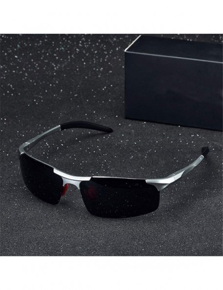 Semi-rimless Sunglasses Square Frame Polarized Outdoor Driving Fishing Sun Glasses for Men Women - 3 - CK194OW8RUS $30.51