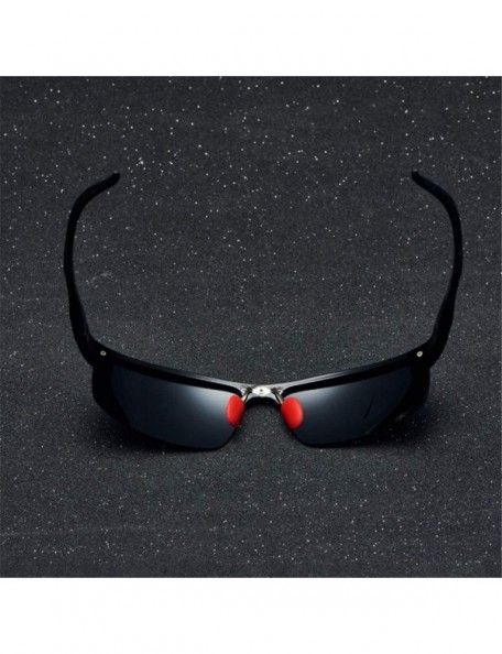 Semi-rimless Sunglasses Square Frame Polarized Outdoor Driving Fishing Sun Glasses for Men Women - 3 - CK194OW8RUS $30.51