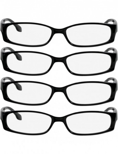 Square Reading Glasses Men Women Dura Tight - 4 Pack Black - C317Z4NHZ84 $16.90