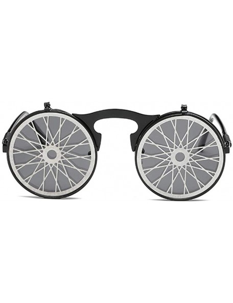 Round Vintage Flip Up Sunglasses Juniors John Lennon Style Circle Sun Glasses - Blackc10 - CV18RSGSE3D $14.99
