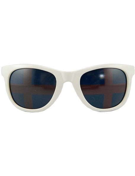 Wayfarer New Promotional Budget Wayfarer Retro Sunglasses - Flag Lens - White - CM11F4P0JJZ $8.54