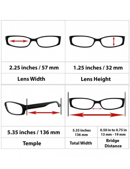 Square Reading Glasses Men Women Dura Tight - 4 Pack Black - C317Z4NHZ84 $16.90