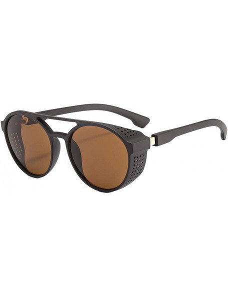 Square Retro Round Polarized Sunglasses Fashion Sun Glasses Classic Glasses for Women UV400 - Brown - CB19074RQA3 $19.80