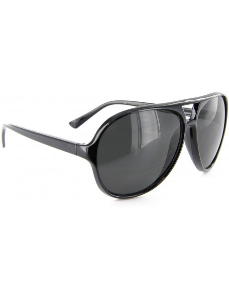 Square All Black Aviator Sunglasses Classic Eyeglasses for Men Women UV Protection - CP11FO5KAR5 $10.40