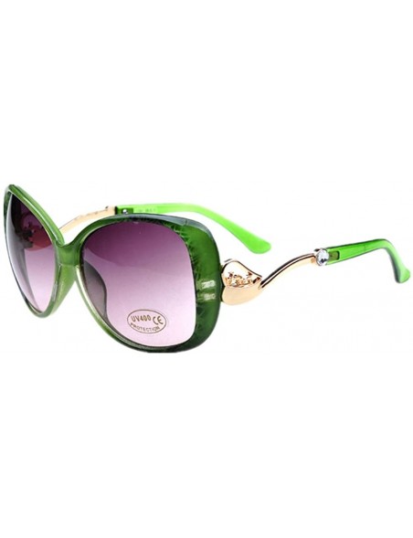 Square Vintage Cat's Eye Sunglasses For Women 100% UV Protection Classic Retro Designer Style - Green - CJ11ZSIFUXX $6.97