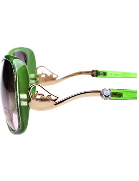 Square Vintage Cat's Eye Sunglasses For Women 100% UV Protection Classic Retro Designer Style - Green - CJ11ZSIFUXX $6.97