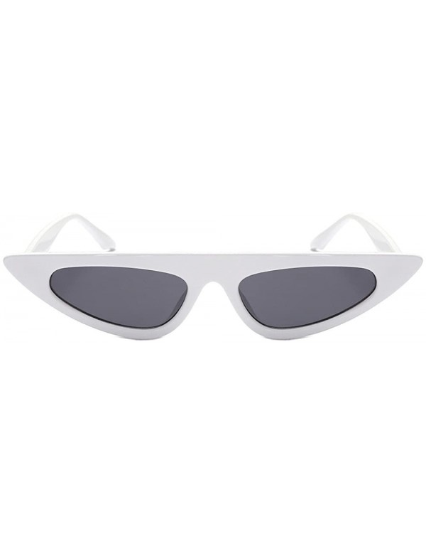 Round Unisex Cat Eye Shades Sunglasses Integrated UV Glasses Women Fashion Glasses - White - CQ18S7WMEOK $11.73