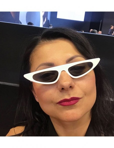 Round Unisex Cat Eye Shades Sunglasses Integrated UV Glasses Women Fashion Glasses - White - CQ18S7WMEOK $11.73