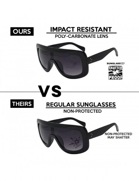Shield Large Oversized Full Shield Squared Bold Flat Top Sunglasses Retro Color Lens Goggle Shades - Tortoise - CB12NT8FIJX $...