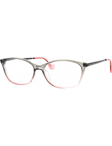 Rectangular Womens Magnified Reading Glasses Oval Rectangular Designer Frame - Gray Pink - C9186UUIG0Q $12.98