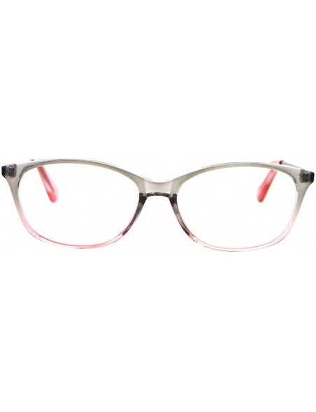 Rectangular Womens Magnified Reading Glasses Oval Rectangular Designer Frame - Gray Pink - C9186UUIG0Q $12.98