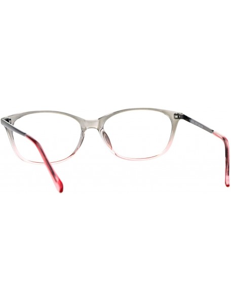 Rectangular Womens Magnified Reading Glasses Oval Rectangular Designer Frame - Gray Pink - C9186UUIG0Q $12.98