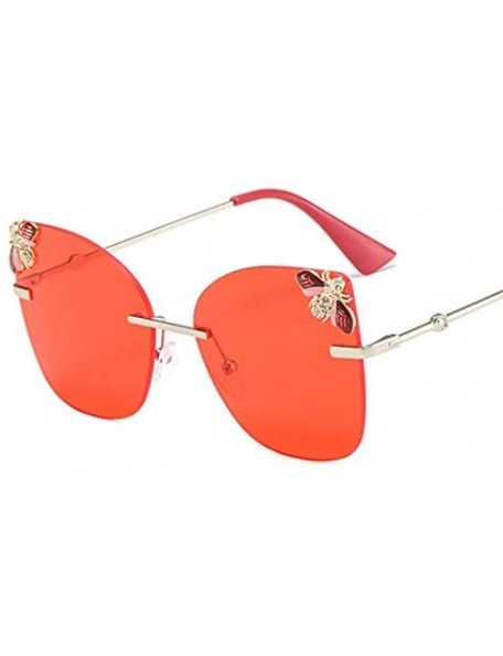 Rimless Bee Rimless Sunglasses Men Women Square Shades Sun Glasses - C6 Green - CR18Y48AZAI $21.65