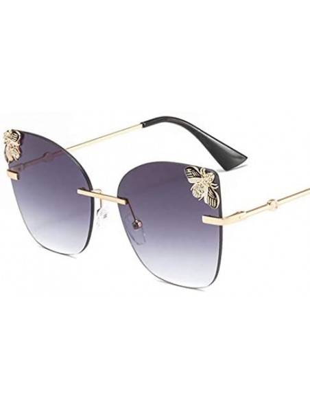 Rimless Bee Rimless Sunglasses Men Women Square Shades Sun Glasses - C6 Green - CR18Y48AZAI $21.65
