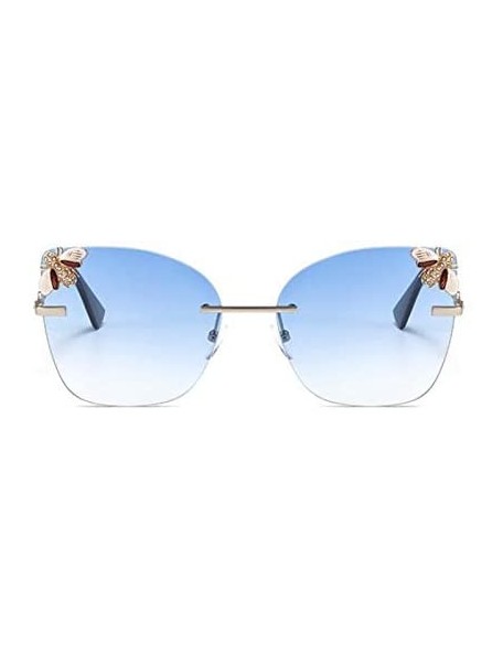 Rimless Bee Rimless Sunglasses Men Women Square Shades Sun Glasses - C6 Green - CR18Y48AZAI $21.65