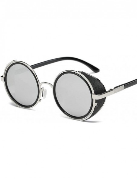 Goggle Steampunk Sunglasses Women Round Glasses Goggles Men Side Visor Circle Lens Unisex Vintage - 7-gold-gold - CZ18W7EHENR...