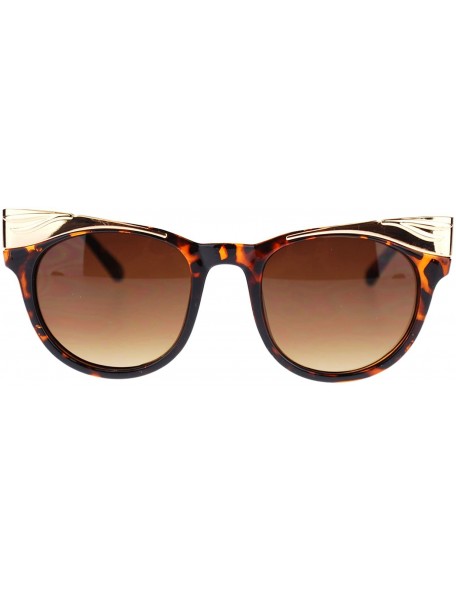 Oval Diva Womens Metal Brow Horn Rim Cat Eye Oval Fashion Sunglasses - Tortoise - CO11N9PKRML $12.55