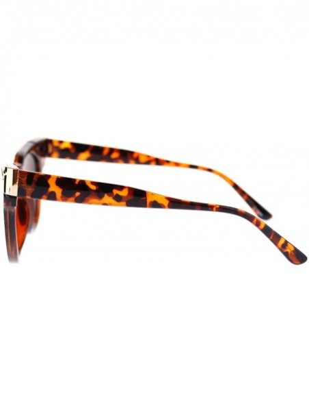 Oval Diva Womens Metal Brow Horn Rim Cat Eye Oval Fashion Sunglasses - Tortoise - CO11N9PKRML $12.55