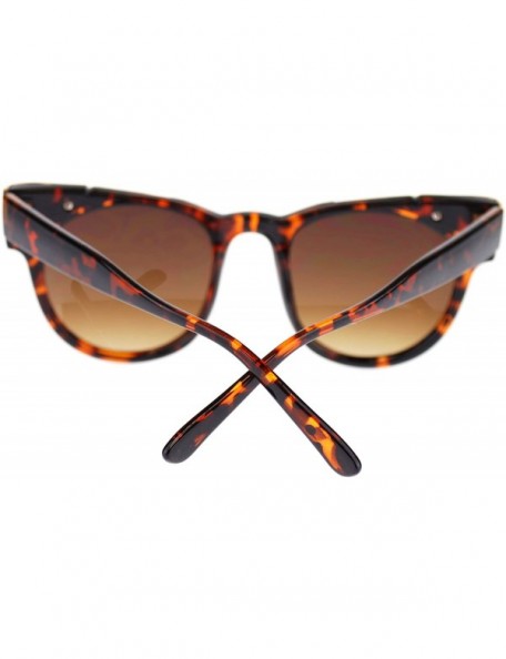 Oval Diva Womens Metal Brow Horn Rim Cat Eye Oval Fashion Sunglasses - Tortoise - CO11N9PKRML $12.55