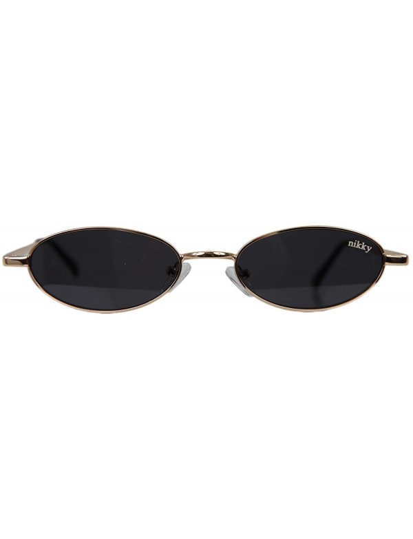 Oval Retro Classic Fashion Oval Fashion Trending Women's Sunglasses - Black - CI18ILS8KY9 $14.77