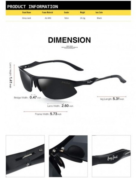 Sport Al-Mg Alloy Lightweight Half-Frame Sports Polarized Sunglasses for Men Women - Black - CS187E9M39Y $19.42