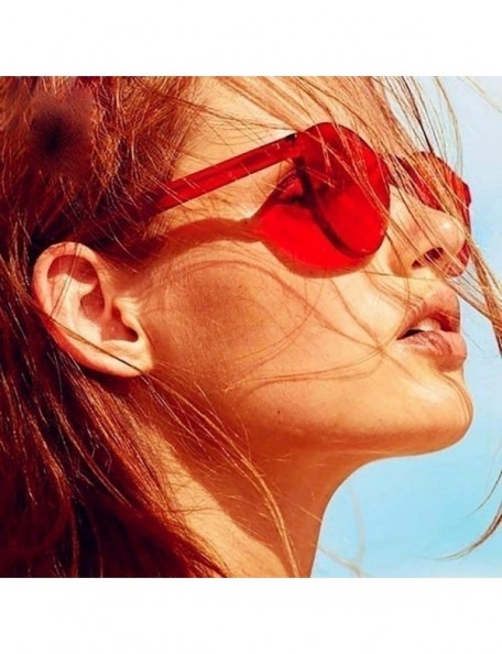 Round Unisex Fashion Candy Colors Round Outdoor Sunglasses Sunglasses - Red - CM190L45DTH $16.41